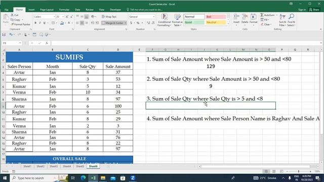 How To Use SUMIFS Function In Excel With Examples || Practice Question For SUMIFS Function