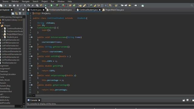 LMSLearning Management System src Project Students java   Eclipse IDE