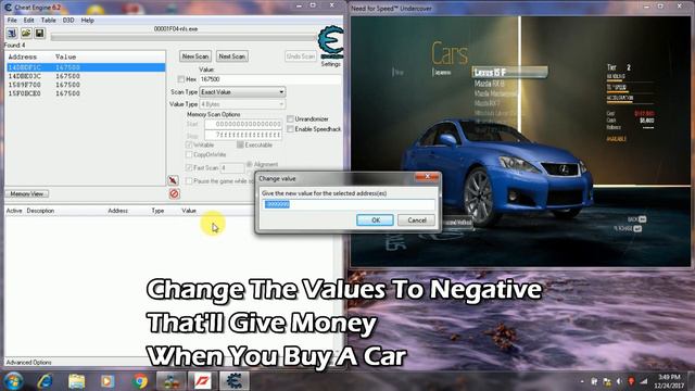 Cheat Engine Hack: Need For Speed Undercover "UNLIMITED MONEY""For All Versions"(NFSUCCE6.4)