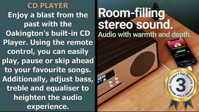 MAJORITY Oakington Bluetooth Hi-Fi Compact Stereo System  Features