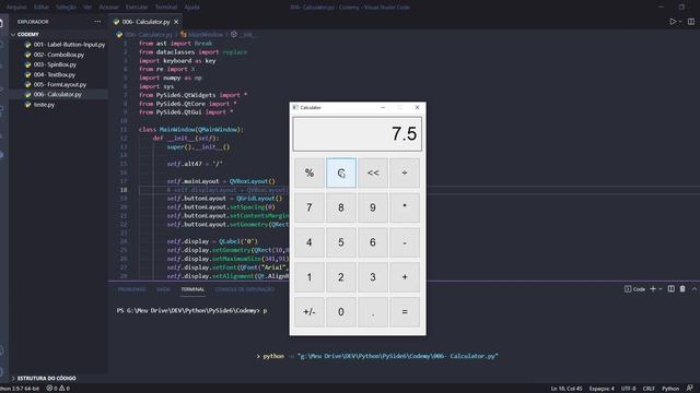 PySide6 Project - Basic Calculator