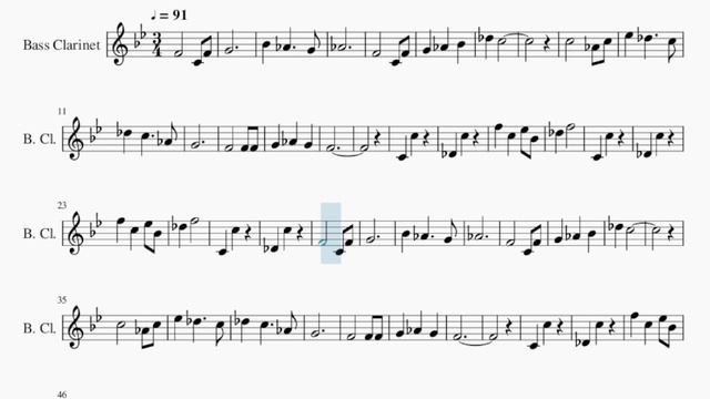 Bass Clarinet Sheet Music: How to play Open Title (25th Hour) by Terence Blanchard