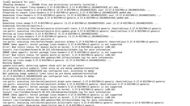 Ubuntu: Error on installing upstream kernel