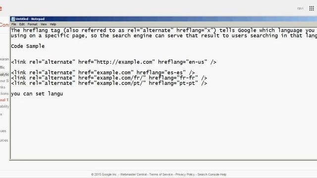 International Language targeting on google by href tags