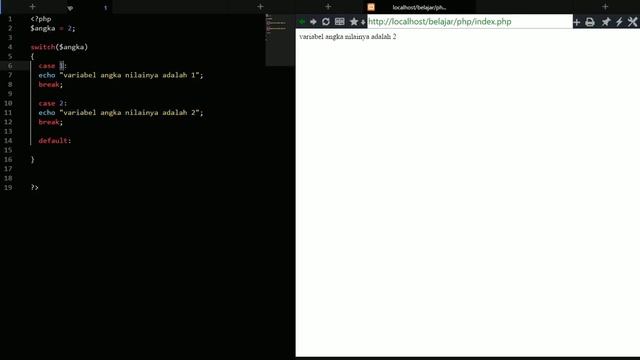 7. Switch Case Pada Php  - Tutorial basic Php Komplit Mudah Dimengerti