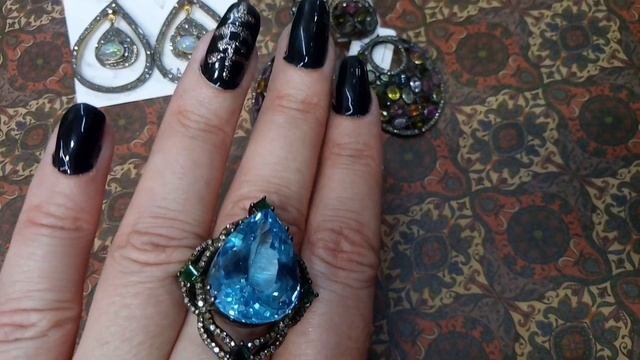 СУПЕР ТОПАЗ И ИЗУМРУДЫ ?  ? РОСКОШНЫЕ  ЭЛЕГАНТНЫЕ КОЛЬЦА????