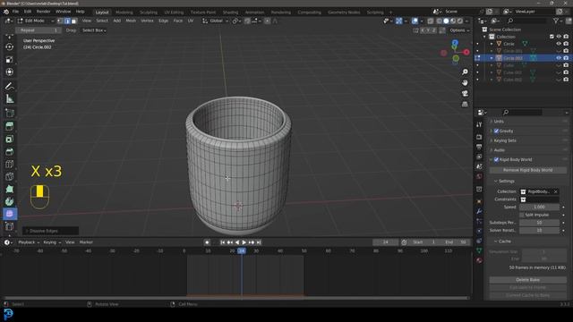 Анимация всплеска кубика льда | Руководство по работе с Blender
