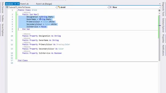 Visual Basic Tutorial 15 - Introduction to Classes