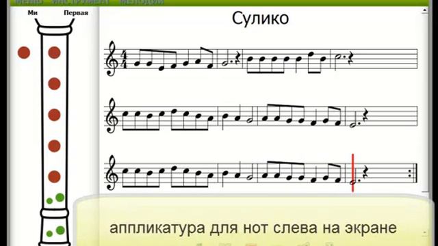 Сулико на блокфлейте