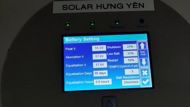 SUN-5K-SG03LP1-EU Cài Đặt Acquy Và Các Thông Số