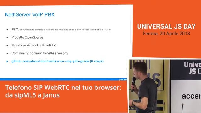 Alessandro Polidori - Telefono SIP WebRTC nel tuo browser: da sipML5 a Janus - Universal JS Day ...