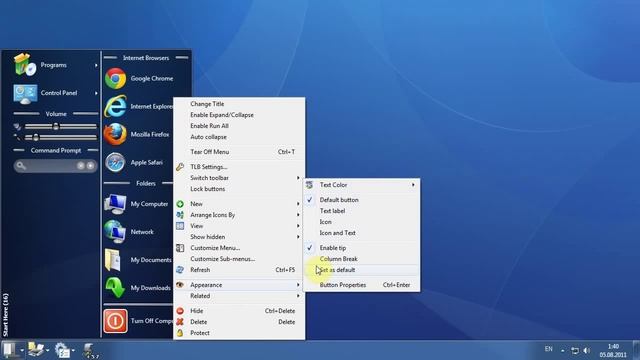True Launch Bar - Column Break feature
