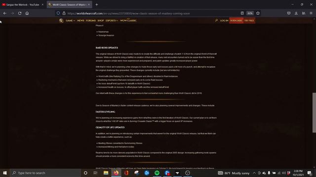 WoW Classic Season of Mastery Release Discussion