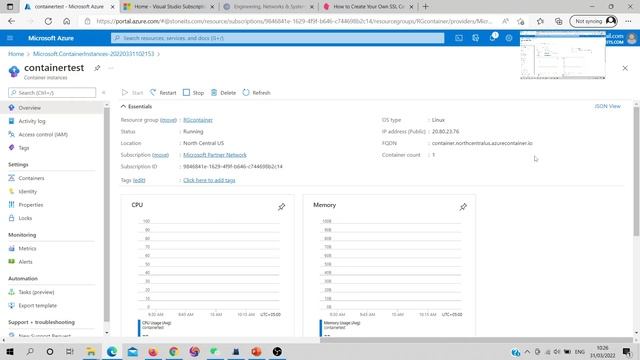 Az-104 : Azure Containers / Container Instances