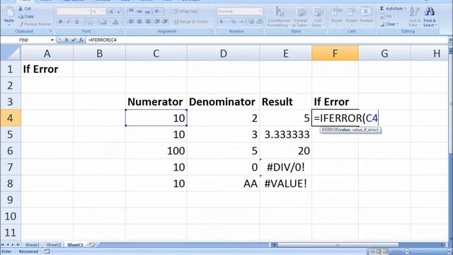 IfError() Formula in excel in Tamil | Excel formulas and Functions in Tamil If error Tamil part 18