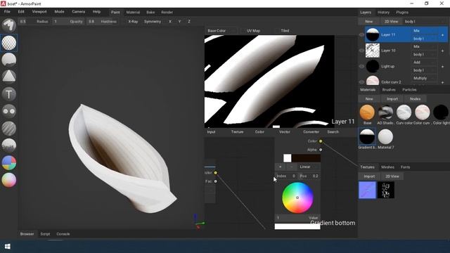 ArmorPaint. Stylized wood texture. Paint the boat