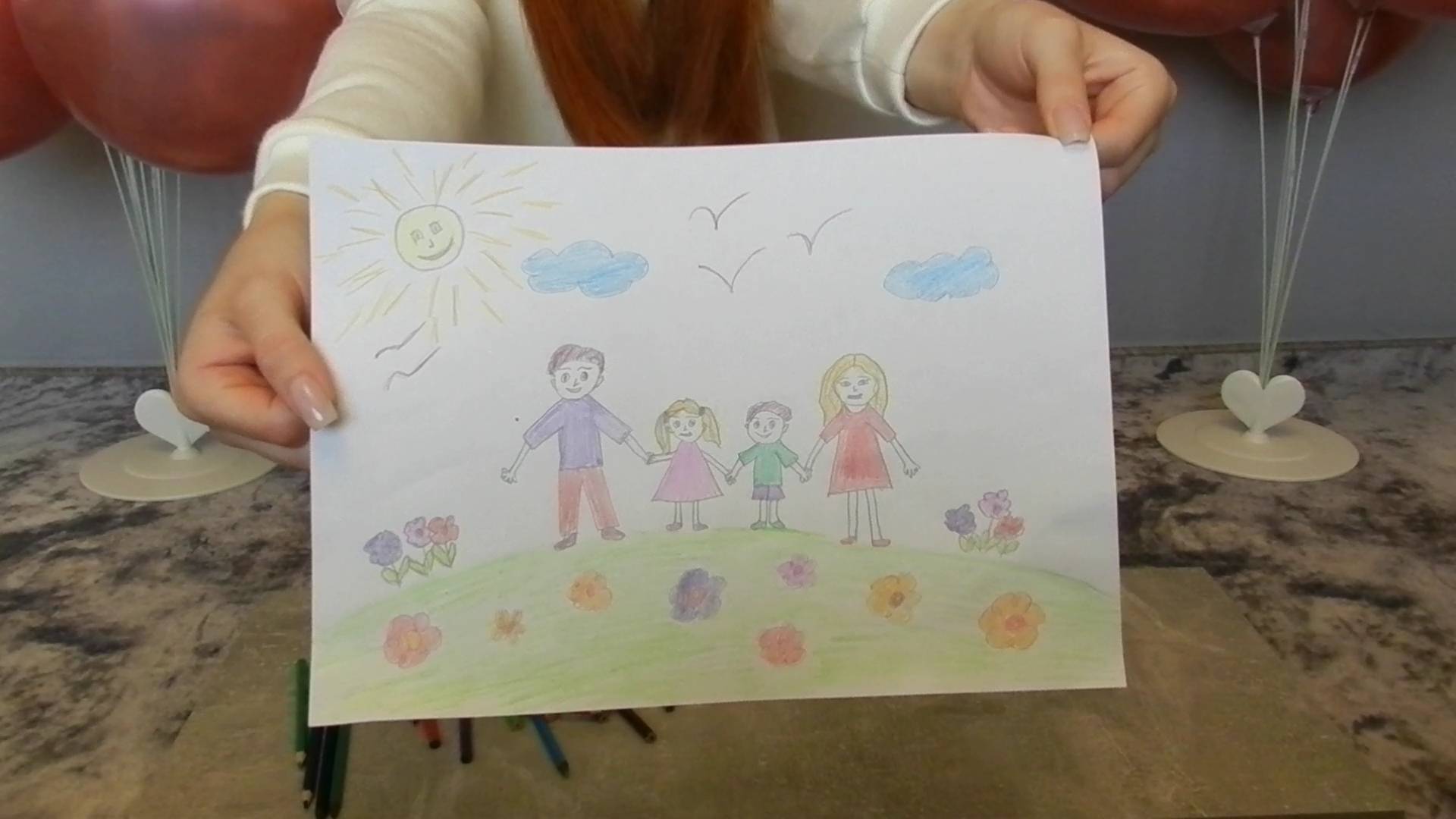 Раскраска рисунка семьи