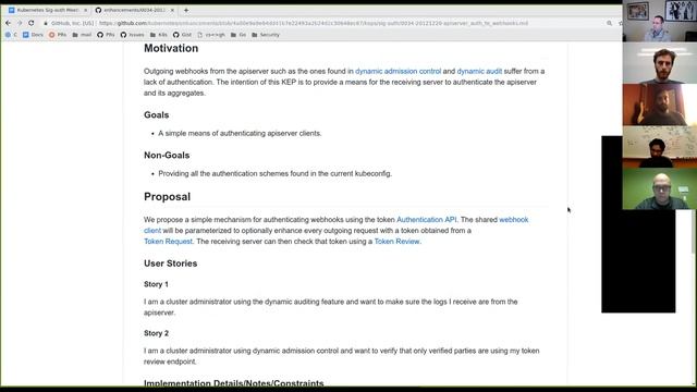 Kubernetes SIG Auth 20190123