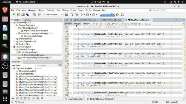 GUI CALCULATOR IN JAVA PROGRAMMING USING NET BEANS