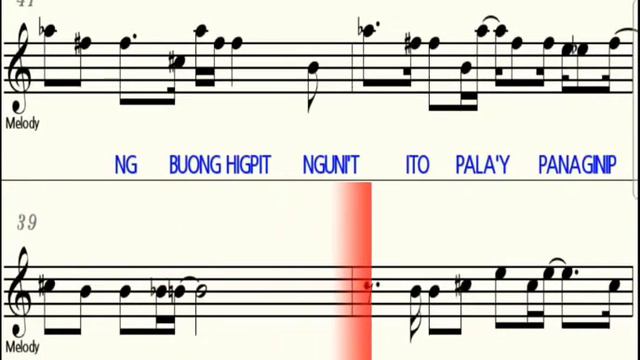 PROBLEMANG PUSO - C Instruments Flute/Violin - Play Along Sheet Music Backing Track