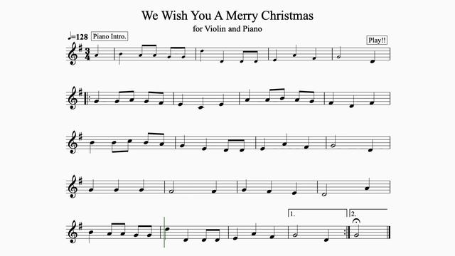 We Wish You a Merry Christmas for Solo Violin. Play-Along/Backing Track. Free Music!