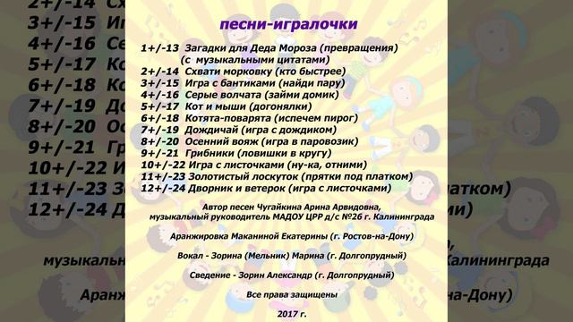 Арина Чугайкина Игралочки - музыкальные игры для дошкольников
