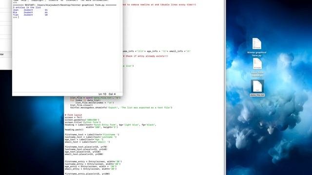 Simple GUI application using python and tkinter that imports from and exports to txt file.