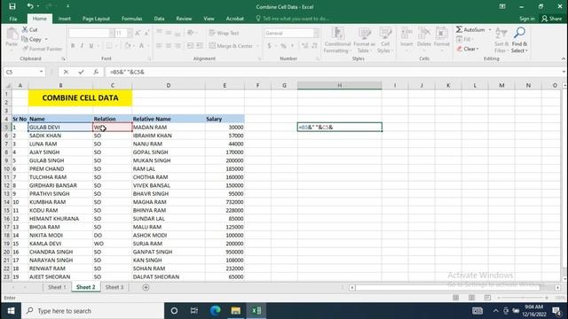 MS OFFICE EXCEL COMBINE CELL | MERGE CELLS | WITH DATA