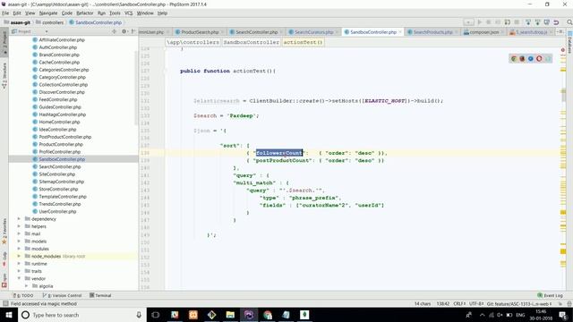 elasticsearch Yii2