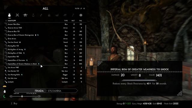 "Fihada, your fletching supplies are... interesting...(Modded Skyrim Gameplay Solitude Fletcher)