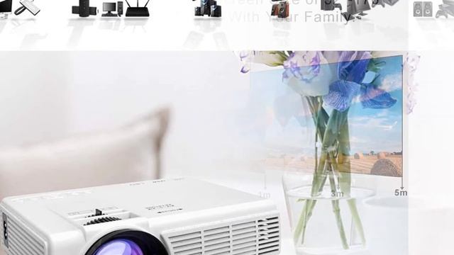 DRJ Professional 7500Lumens Mini Projector with 100 Inch Projector Screen Full HD 1080P Home Theate