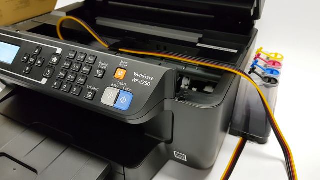 Chipless Epson Workforce WF 2750 Printer From Ink Express with CISS and Ink Tec Sublimation Inks