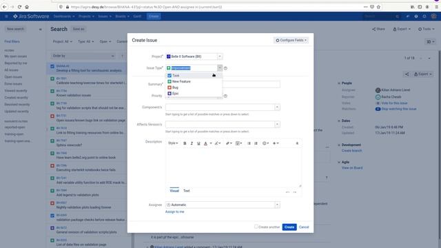 JIRA: Bug reports, complaints, feature requests for the software