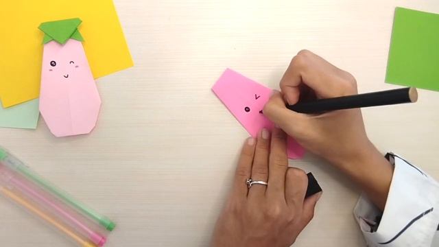 Super CUTE PURPLE EGGPLANT Origami - How To Fold Tutorial
