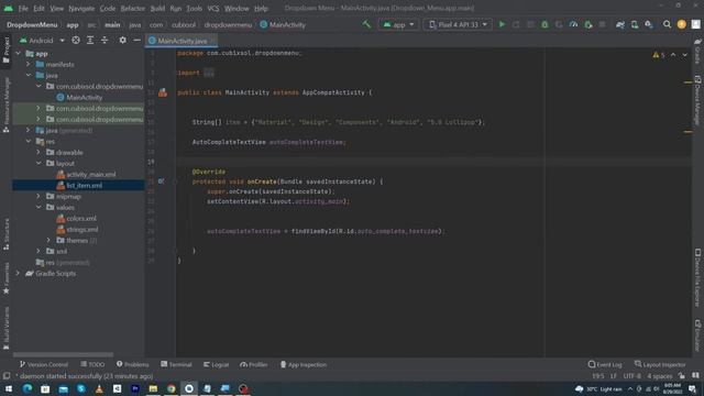 How To Make Drop Down List in Android Studio