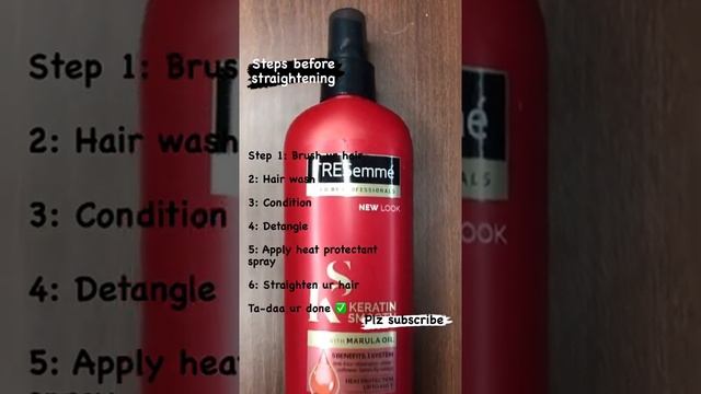 Steps before straightening | Quick steps | Tresemmé heat protectant spray | Capricorn Life