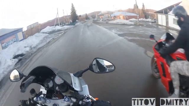 Прокатил на Спортбайке, Мужик забыл заправиться, Honda VTR 1000, Kawasaki ninja zx6r