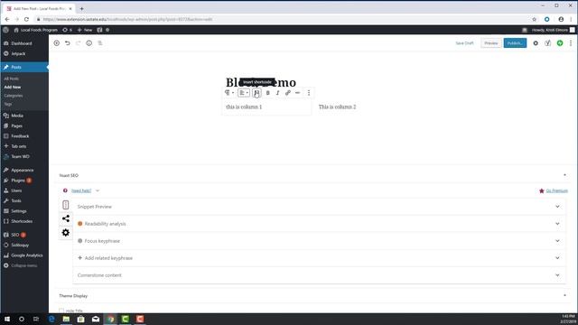 WordPress Training: Content Editor - Column Block