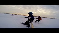 По реке Обь на сноуборде