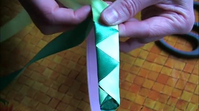 Как оплести ободок двумя лентами Мастер класс