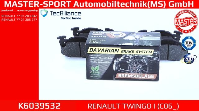 K6039532 | Brake Pads | Master-Sport-Automobiltechnik (MS) GmbH