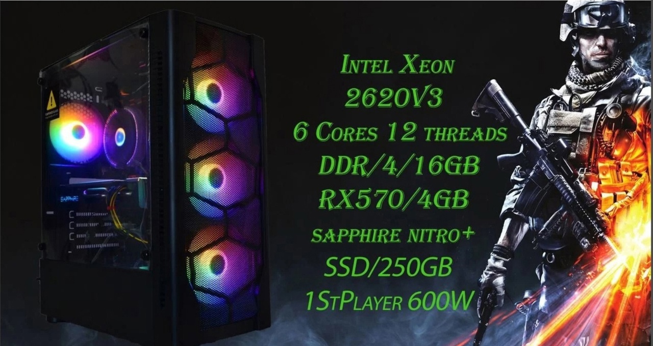 Сборка ПК за 20К на Xeon_2620V3_DDR4_16gb_RX570_4Gb