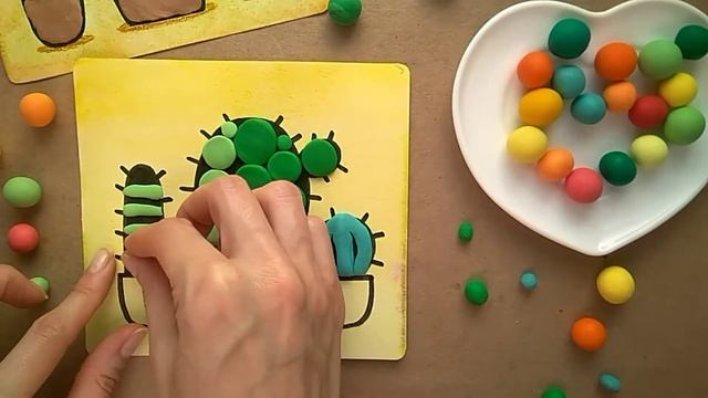 лепим из пластилина пластилинография кактусы из пластилина мелкая моторика