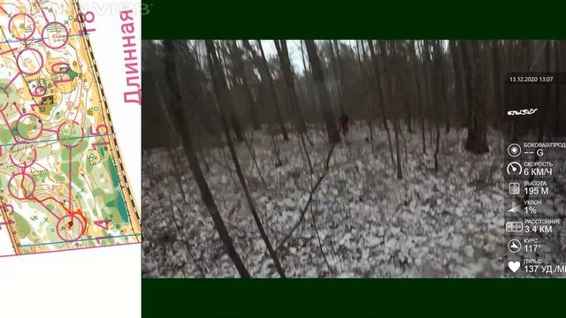 Спортивное ориентирование (headcam orienteering) - Карта без дорог и троп! Ужасные ошибки! 13.12.20