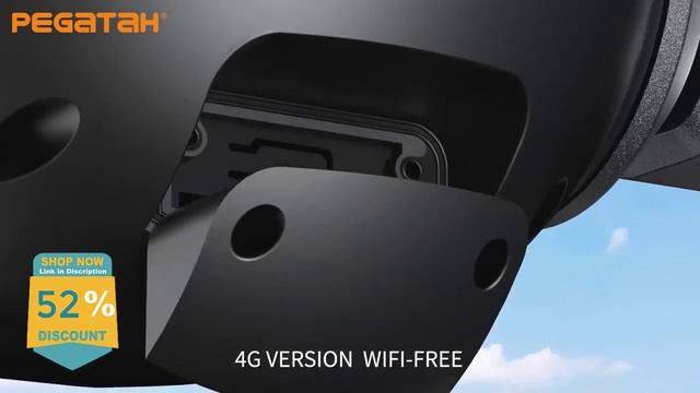 PEGATAH 8MP 4G Wireless Solar Camera 4K WiFi Dual Lens 10X Solar Panel