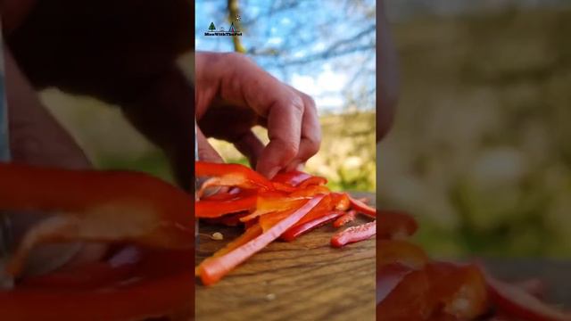 Not So Traditional Chimichurri 🔥#shorts #menwiththepot #cooking #asmr #food #fire #nature  #relax