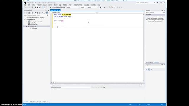 C++ Command Line Project Using Visual Studio 2012