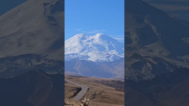 Потрясающий вид на Эльбрус.
