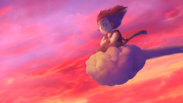 Малыш Гоку на Нимбус Облаке | Goku Kid Riding Nimbus Cloud | Dragon Ball - Живые Обои