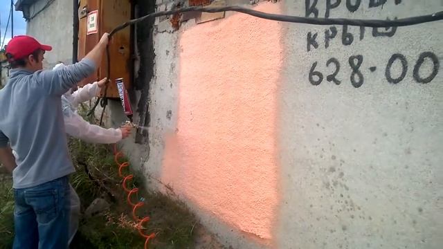 ППУ POLYNOR ПОЛИНОР через краскопульт   Второй тест и другой краскопульт 'Voylet 1 7мм'